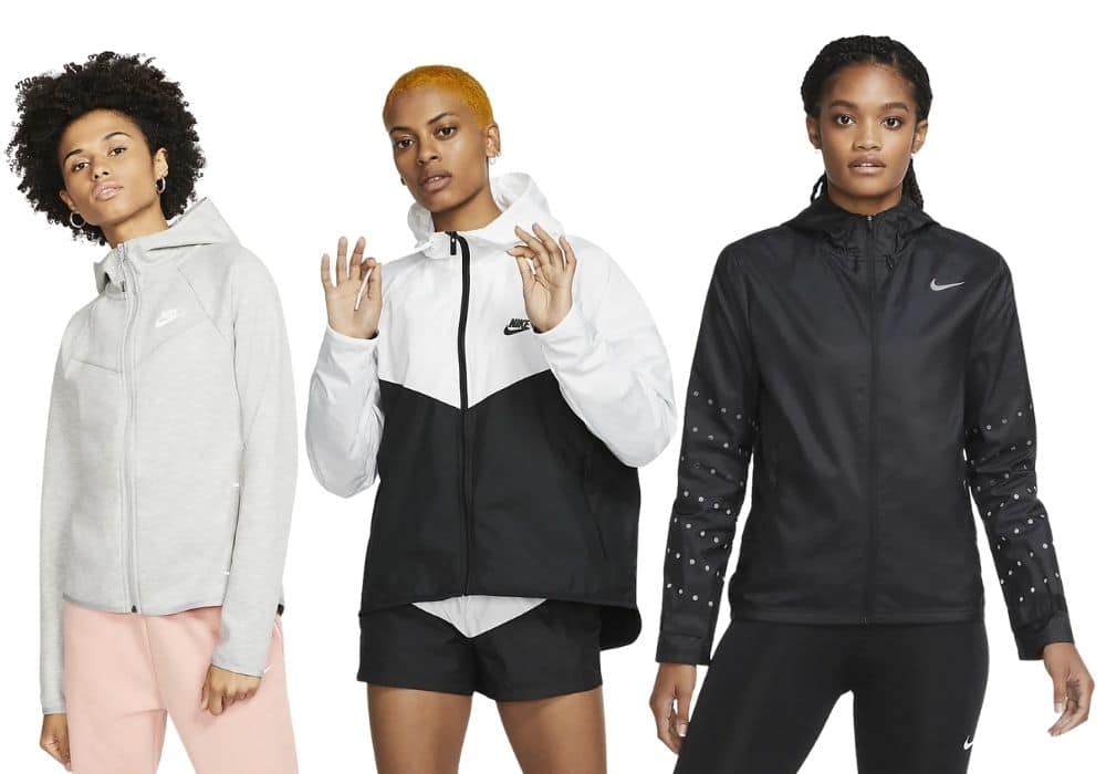 Nike träningsjacka svart vit löpning