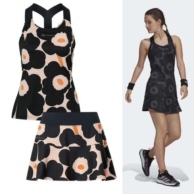 marimekko och adidas träningskläder tenniskläder kjol klänning