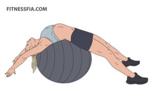 Magstretch på pilatesboll