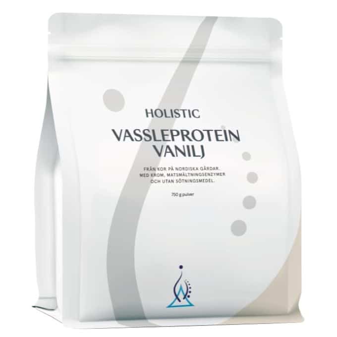 Holistic proteinpulver med vaniljsmak utan sötningsmedel