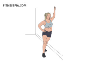 Stretcha bröstmuskeln mot en vägg nackspärr övning